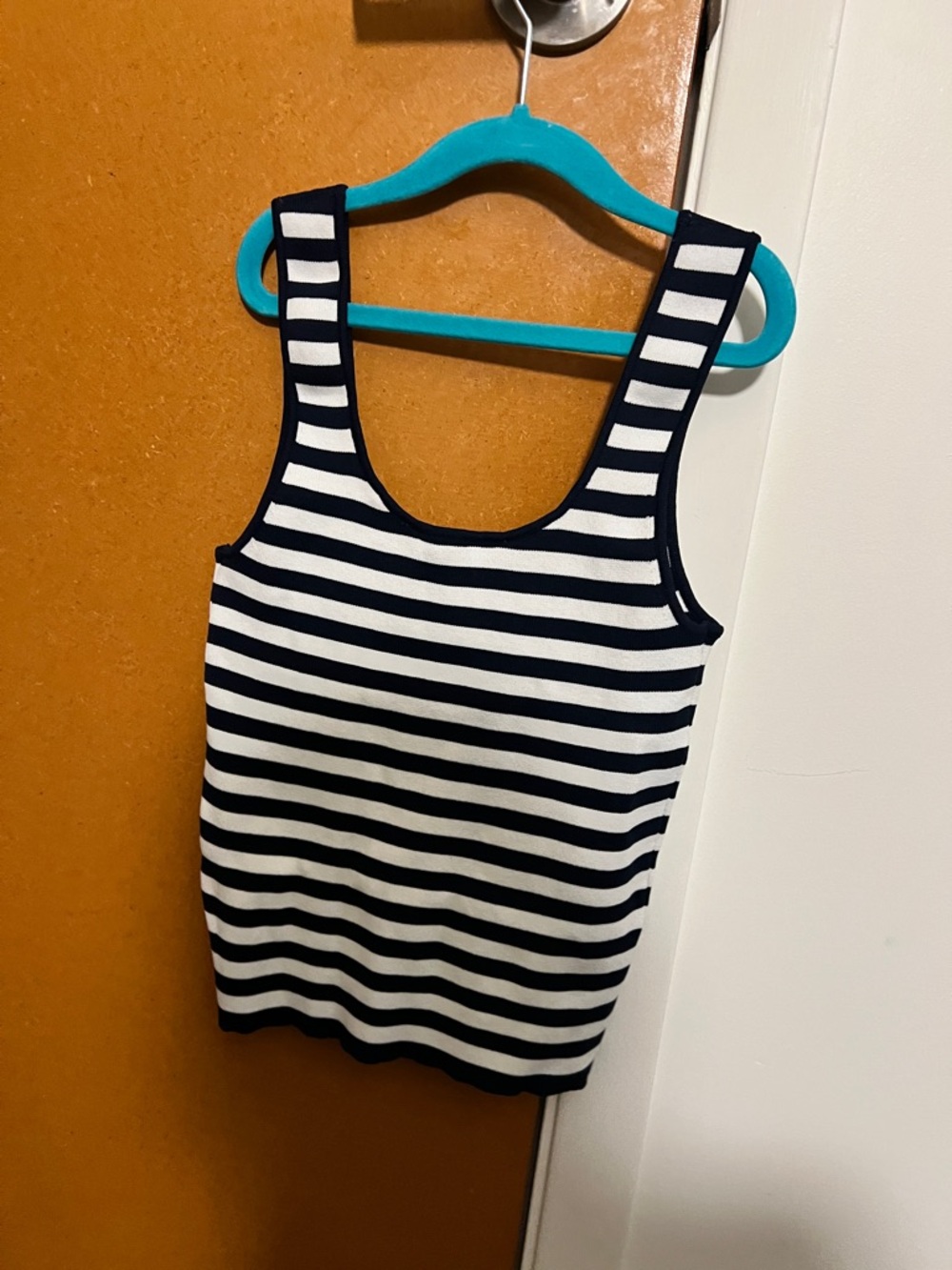 Mango Navy and White Striped Ribbed Tank - Picture 2 of 3